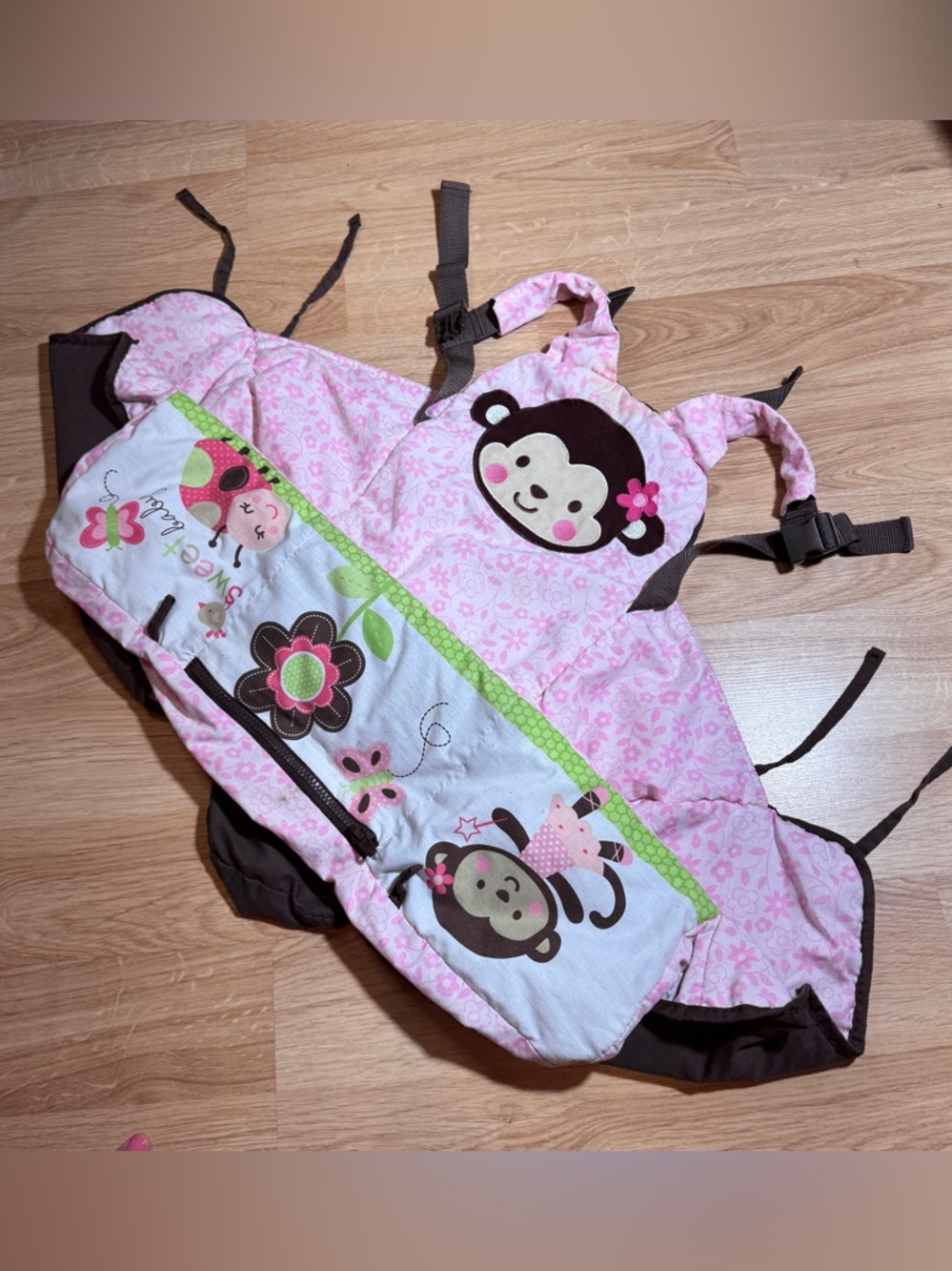 Pink Monkey Baby Shopping Cart/Buggie Cover